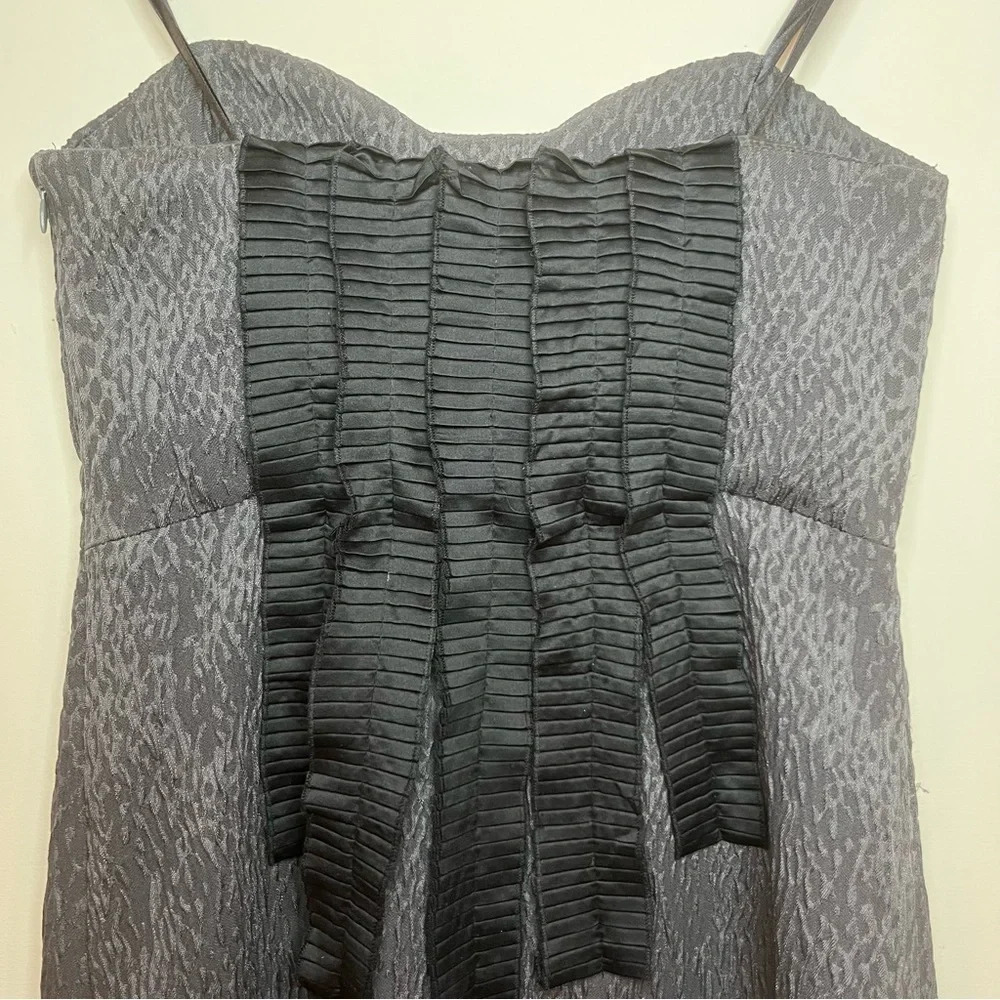 NWT BCBG Generation Sweeheart Gray Pleated Back Cocktail Strapless Minidress - Picture 5 of 9